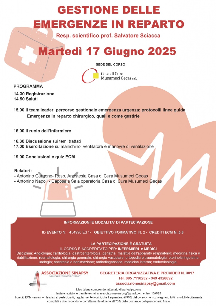 Gestione emergenze in reparto